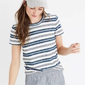 Madewell LIKE NEW Women’s Hifi Shrunken Tee - Vonda Stripe - Medium